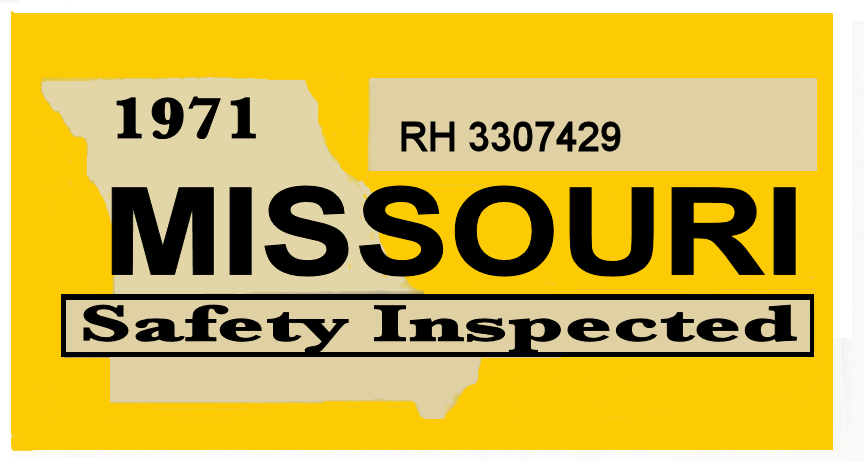 1971 Missouri INSPECTION STICKER